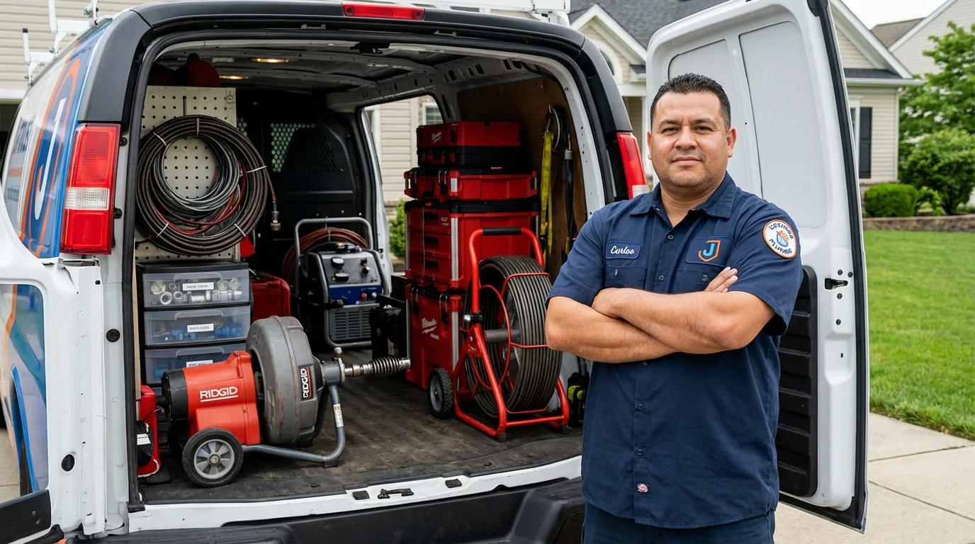 Professional drain cleaning equipment and Johns Plumbing LLC plumber in Boerne