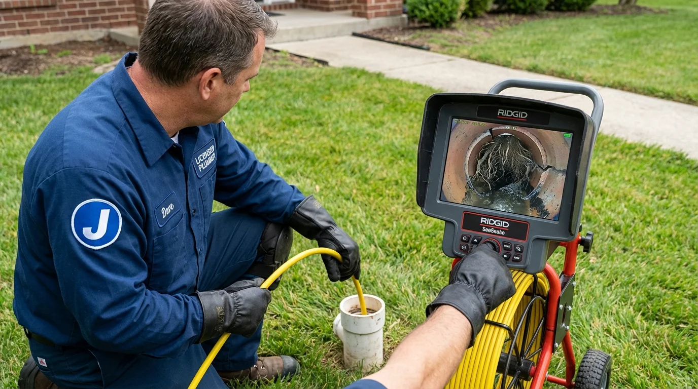 Sewer camera inspection being performed by Johns Plumbing LLC in Boerne
